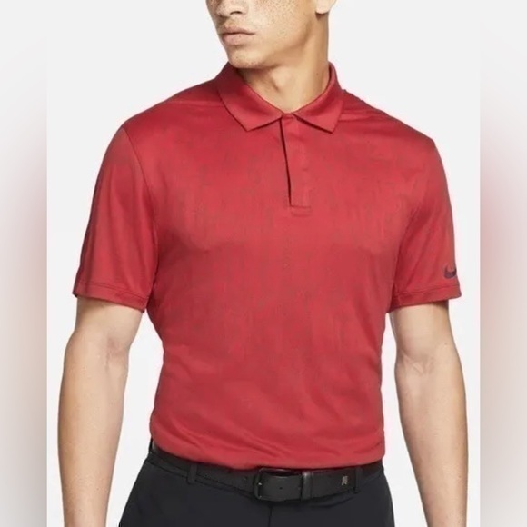Nike Men’S Tiger Woods Dri-Fit Novelty Golf Polo Shirt SS22, Team Red, 2XL NWT - Picture 1 of 8
